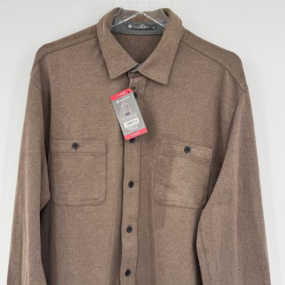 Member's Mark Camden sweater shirt men's XL button front long sleeve brown NEW - Picture 2 of 9